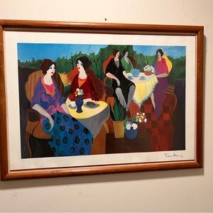 Vintage Itzchak Tarkay “Morning Social” Framed Lithograph 29”-21”